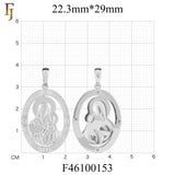 🔥 Double-Sided Orthodox Virgin Mary Pendant in Gold Plated Brass – Iconic Oval Religious Medal