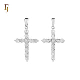 Minimalist Latin Cross Pendant – Gold-Plated Religious Necklace with Sparkling Round CZ Stones