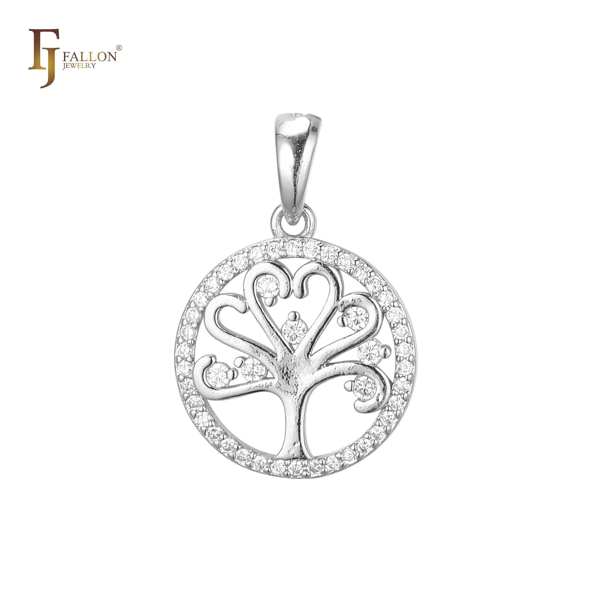 Colgante Halo Árbol de la Vida en oro rosa, oro de 14 quilates y oro blanco.