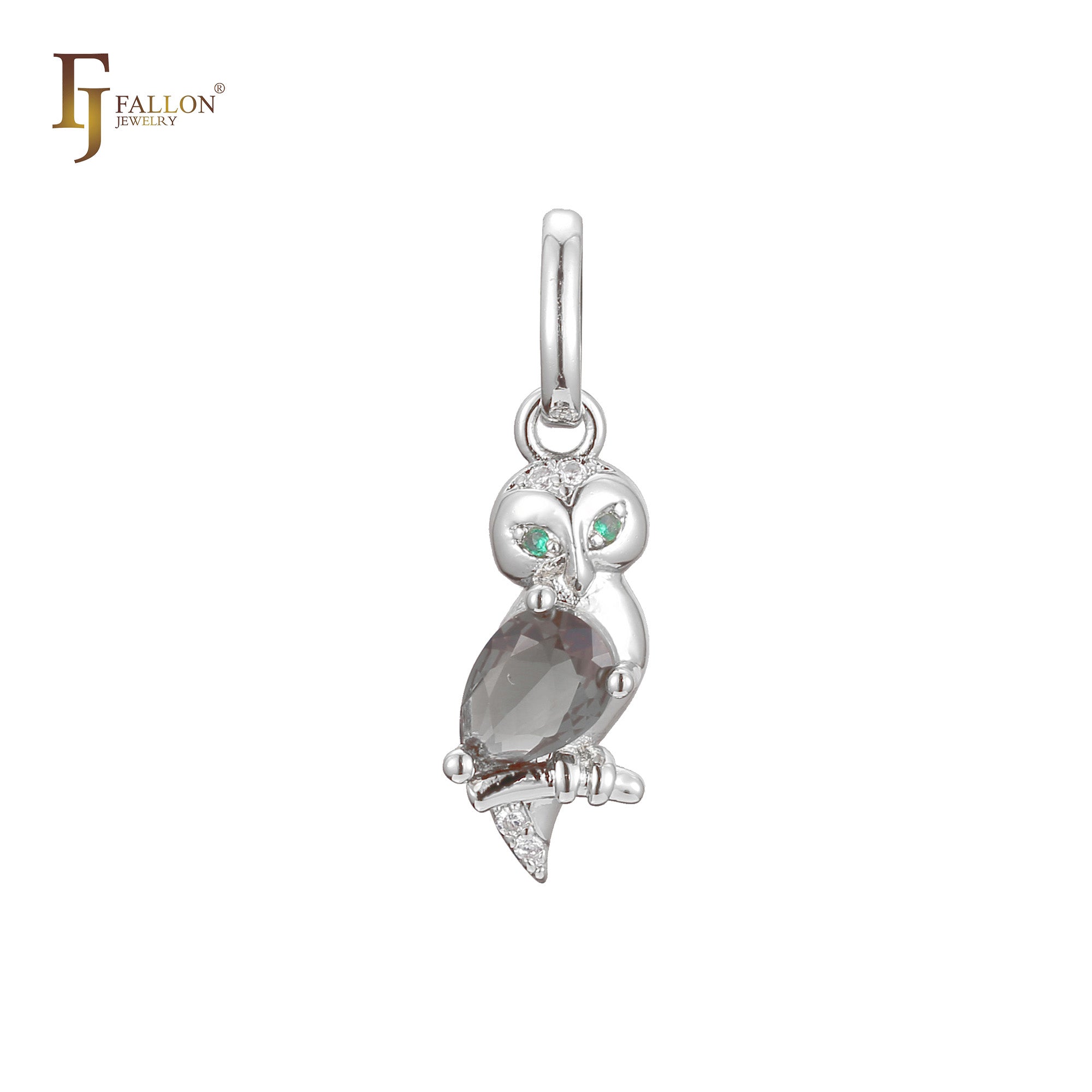 Owl animal pendant in Rose Gold two tone, 14K Gold plating colors