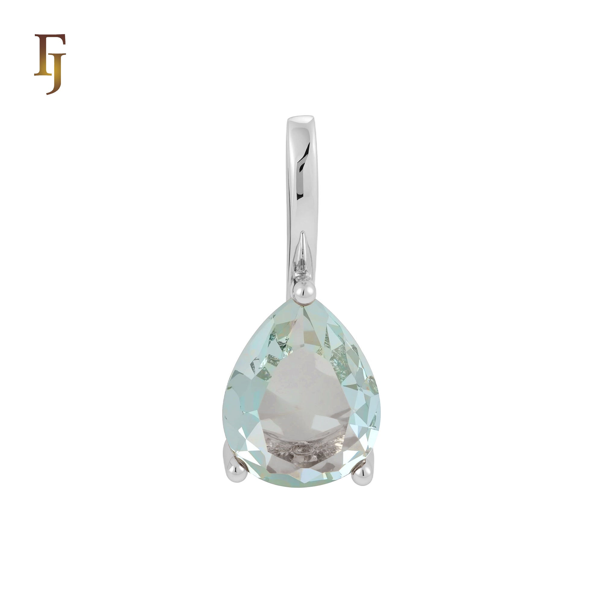 Solitaire apple green drop CZ Rose Gold Pendant