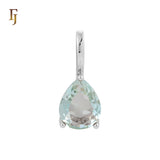 Solitaire apple green drop CZ Rose Gold Pendant
