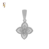 Colgante de oro rosa y oro de 14 quilates con trébol en capas blanco y negro