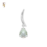 Moon shape with Pear white Solitaire CZ Rose Gold Solitaire Pendant