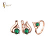 Solitaire rounded stone cz Rose Gold Jewelry Set with Rings