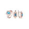Conjunto de joias em ouro rosa com pedras esmeralda lapidadas com halo branco cz