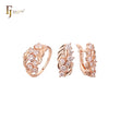 Thousand leaves and white CZs Rose Gold Jewelry Set with Rings