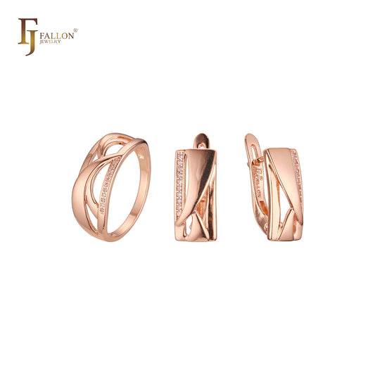Conjunto cruzado de oro rosa