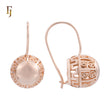 Rose Gold Wire Hook Earrings – Vintage Dome Drop with Filigree Openwork | Ornate Non-Tarnish Jewelry by FJ