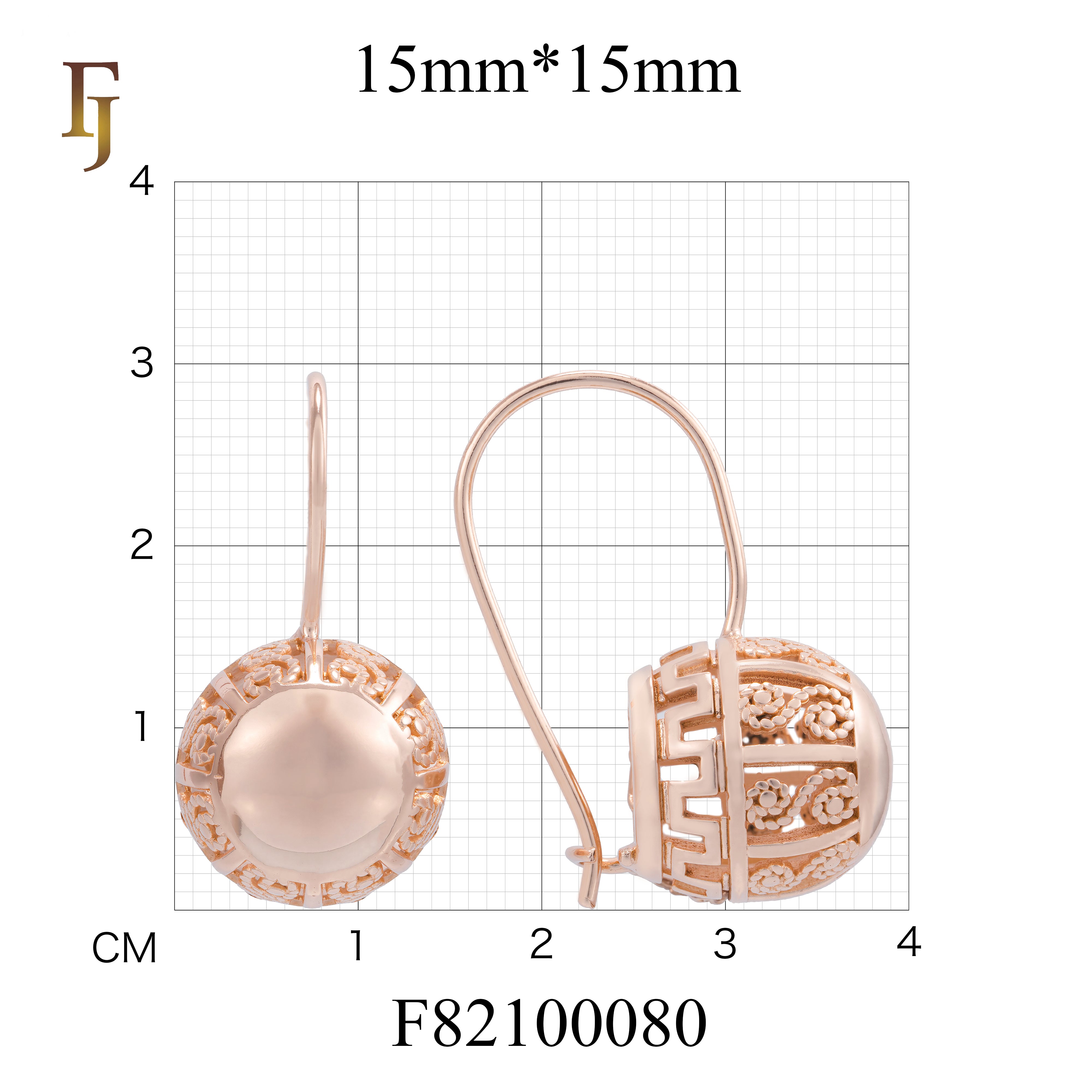 Rose Gold Wire Hook Earrings – Vintage Dome Drop with Filigree Openwork | Ornate Non-Tarnish Jewelry by FJ