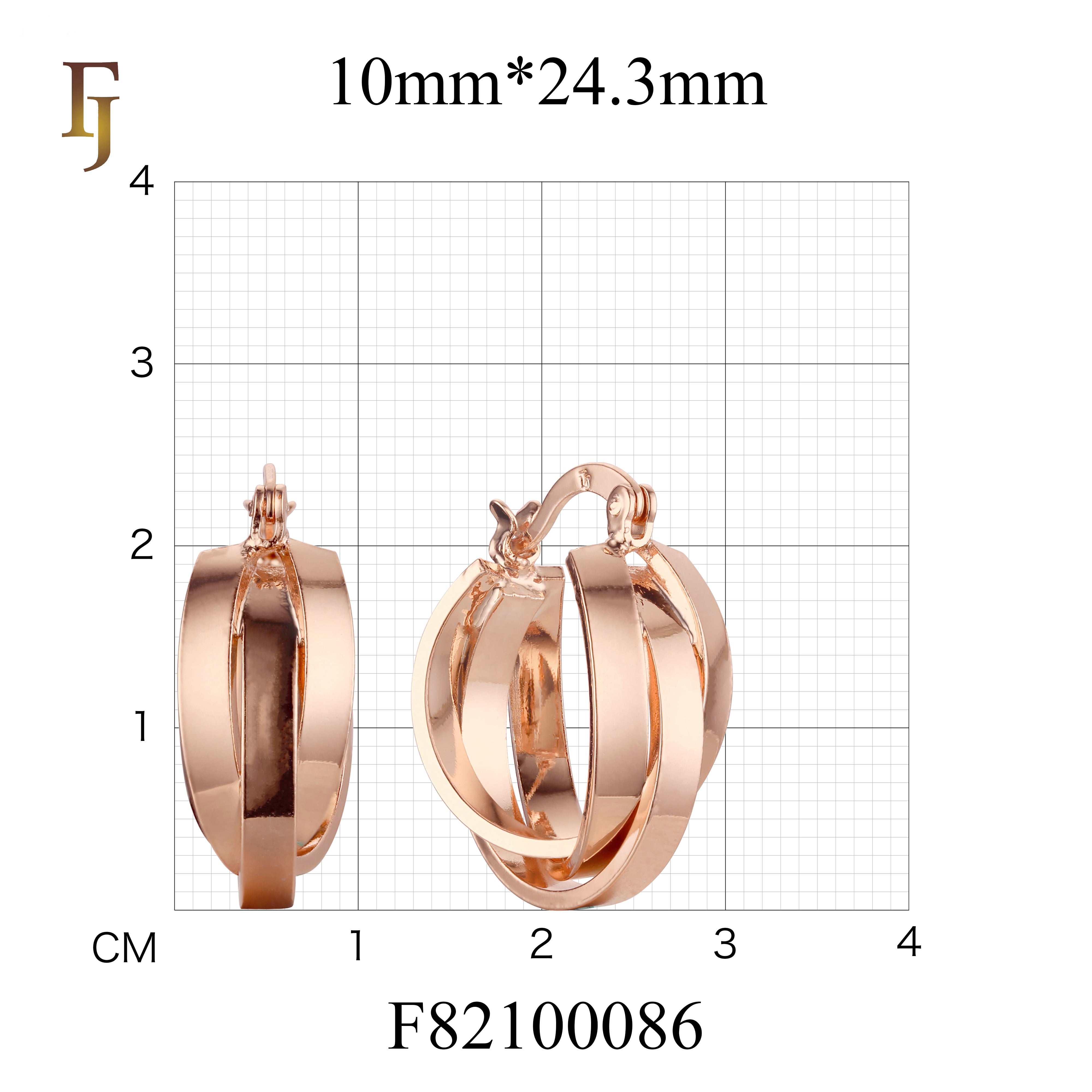 Gold Triple Hoop Earrings for Women – Intertwined Bold Statement Hoops – FJ Jewelry