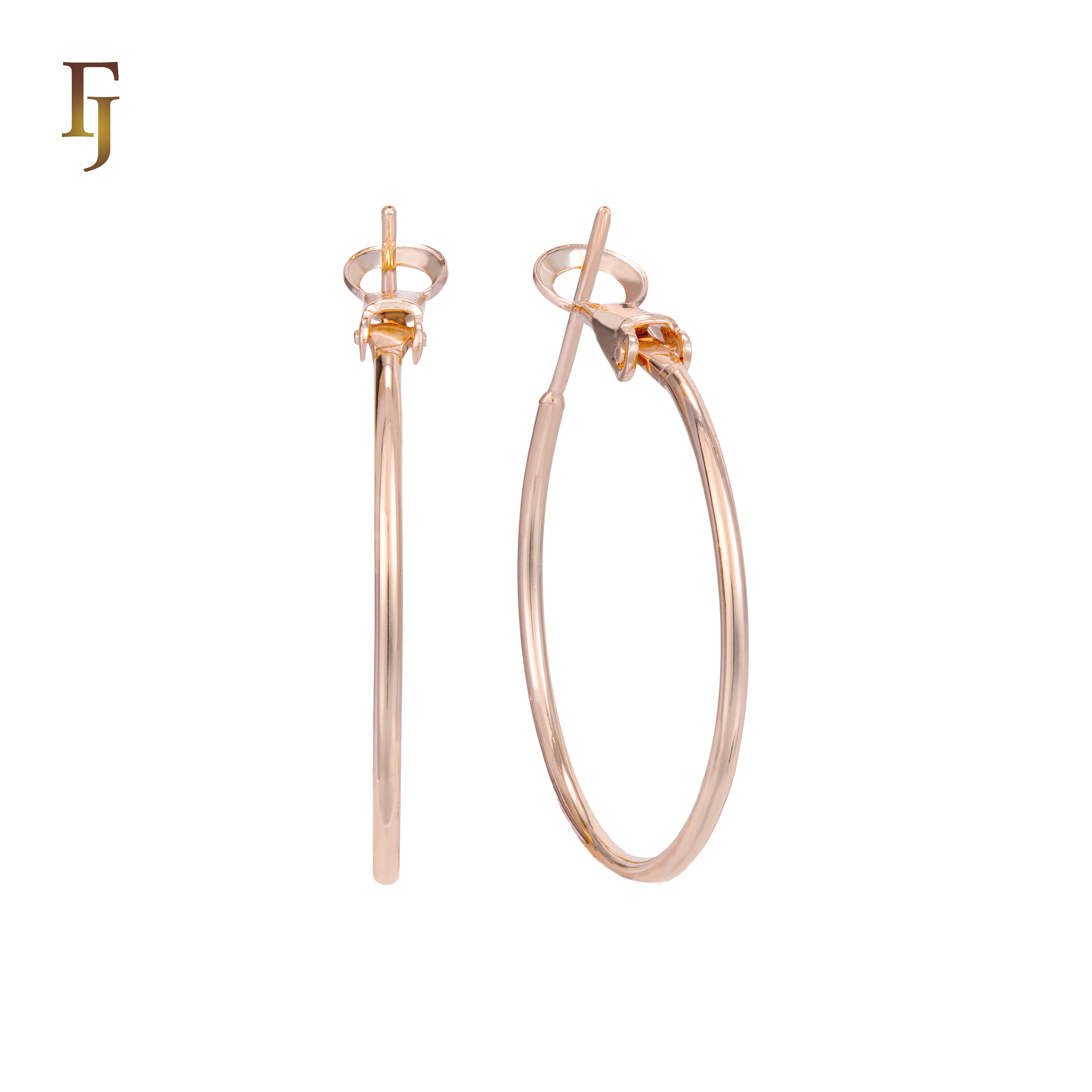 🔥 Minimalist Gold Plated Streamlined Hoop Earrings with Secure French Lock Closure – FJ Jewelry