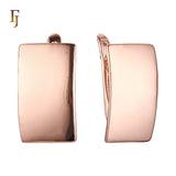 .Rufina's Shield - 585 Rose Gold, 14K Gold Simple Flat Square High Quality FJ Jewelry earrings