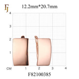 .Rufina's Shield - 585 Rose Gold, 14K Gold Simple Flat Square High Quality FJ Jewelry earrings