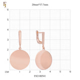 Rose Gold-Plated Russian Lock Earrings with Minimalist Polished Disc Drop – FJ Jewelry