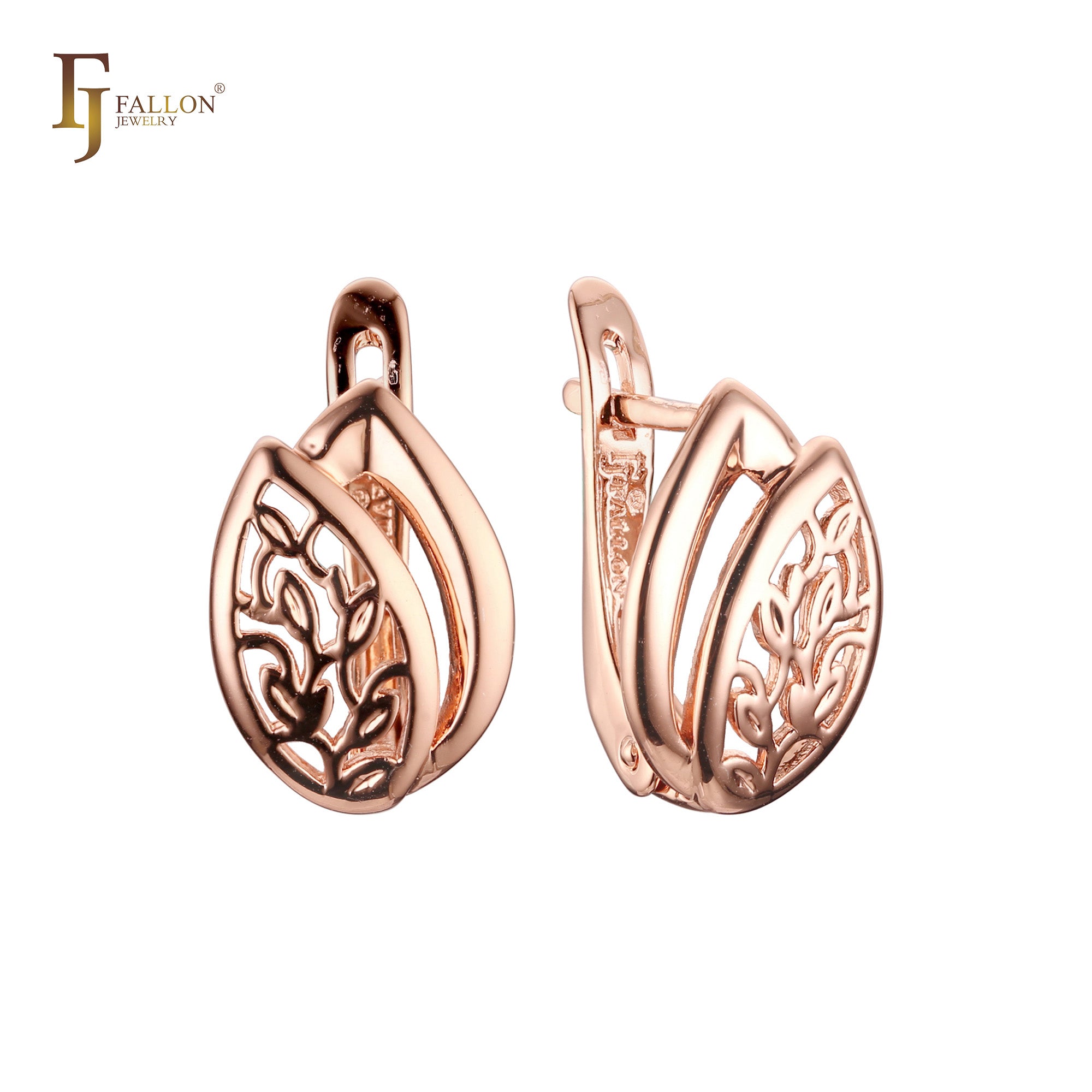 Earrings in Rose Gold, two tone plating colors