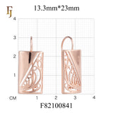 Filigree Rectangle Wire Hook Earrings – Gold-Plated Lightweight Dangle Design – FJ Jewelry