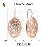 Gold Wire Hook Earrings – Oval Paisley Filigree Drop with Vintage Openwork | Elegant Non-Tarnish Jewelry by FJ