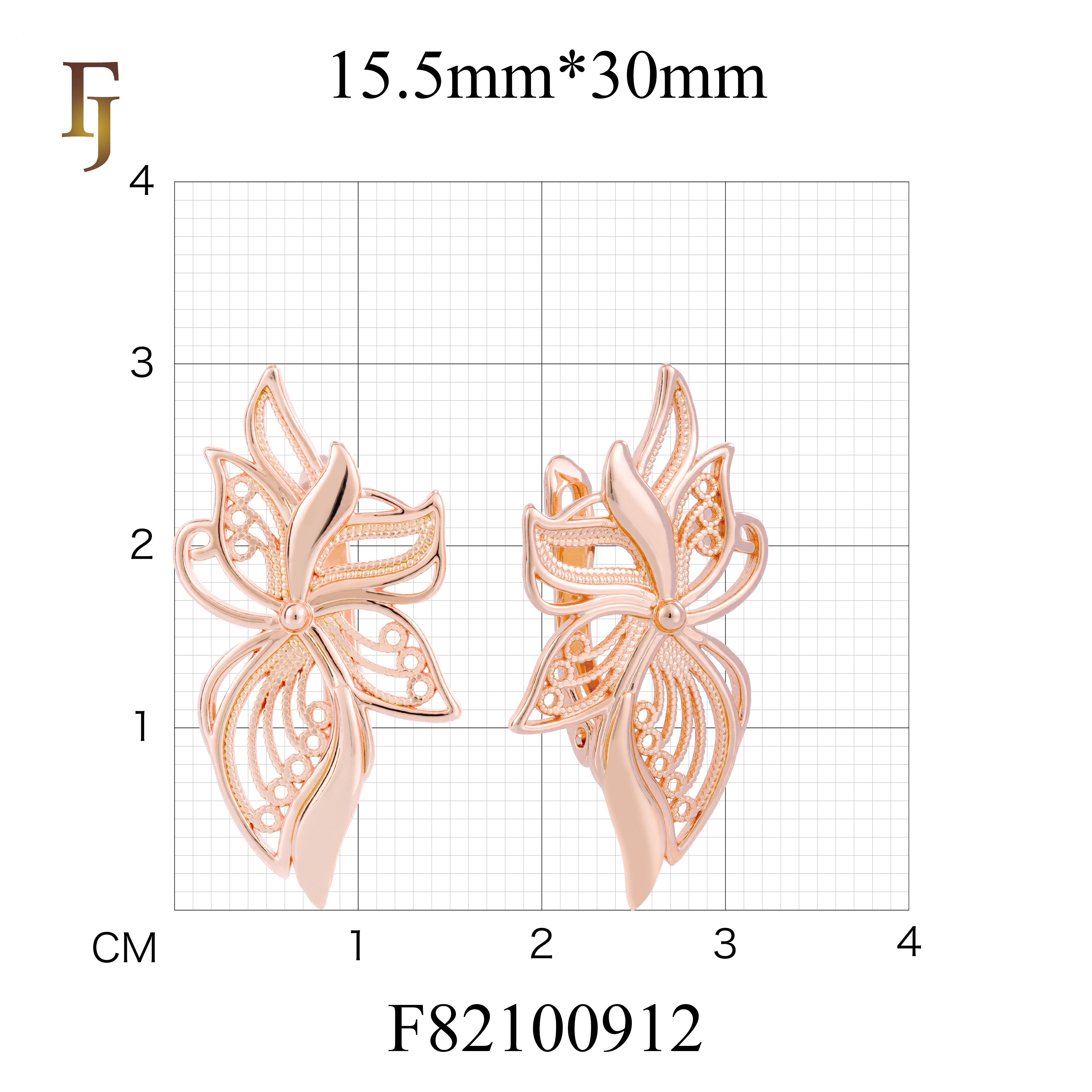 Orchid-Inspired Russian Lock Earrings in Gold Finish – Elegant Floral Drop Earrings – FJ Jewelry