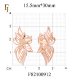 Orchid-Inspired Russian Lock Earrings in Gold Finish – Elegant Floral Drop Earrings – FJ Jewelry