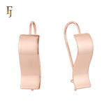 Minimalist Wave Shape Wire Hook Earrings in Polished Gold – Elegant Modern Dangle Jewelry