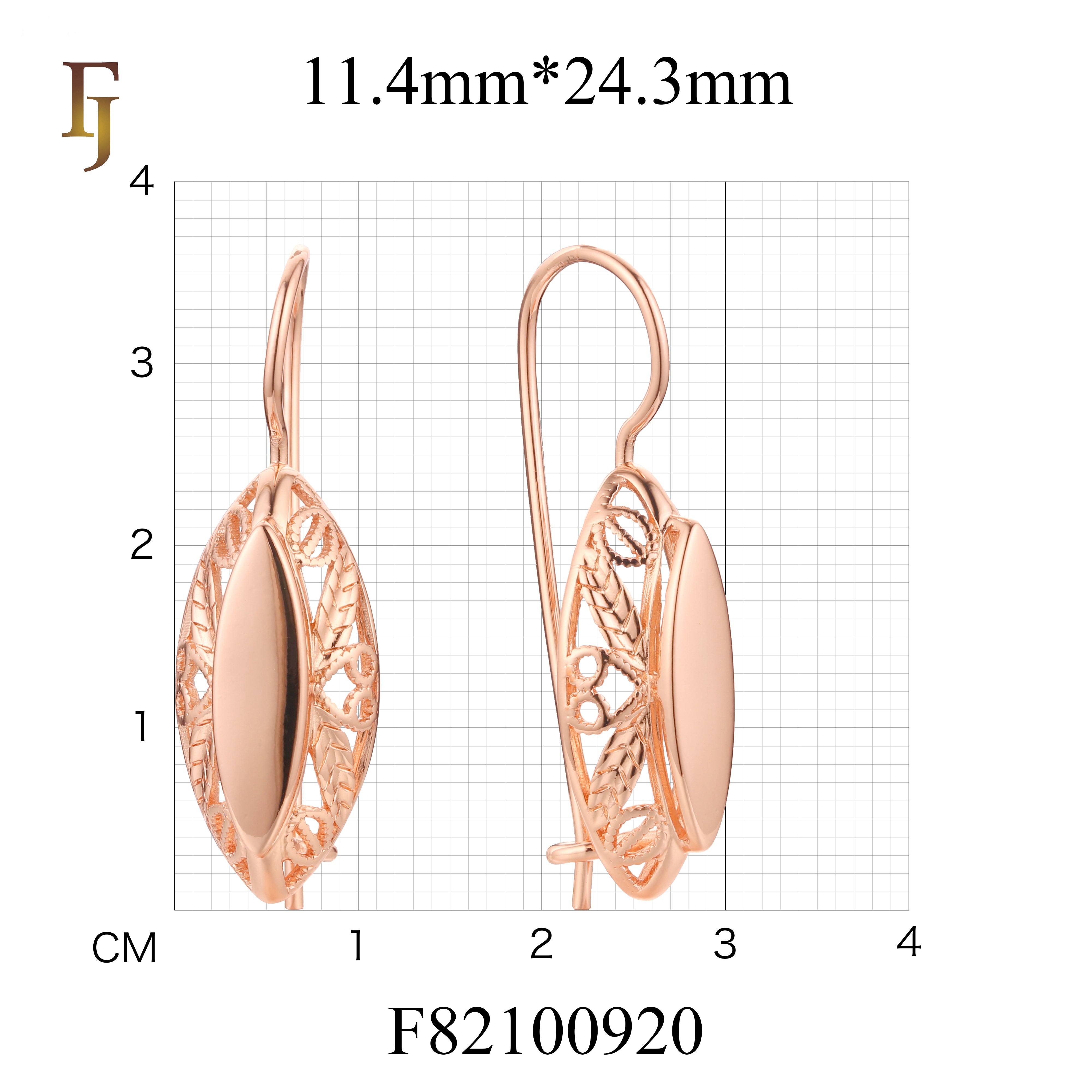 Filigree Marquise Wire Hook Earrings – Gold-Plated Oval Leaf Design – Lightweight Retro Jewelry