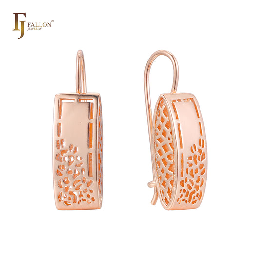 Wire hook earrings in 14K Gold, Rose Gold plating colors
