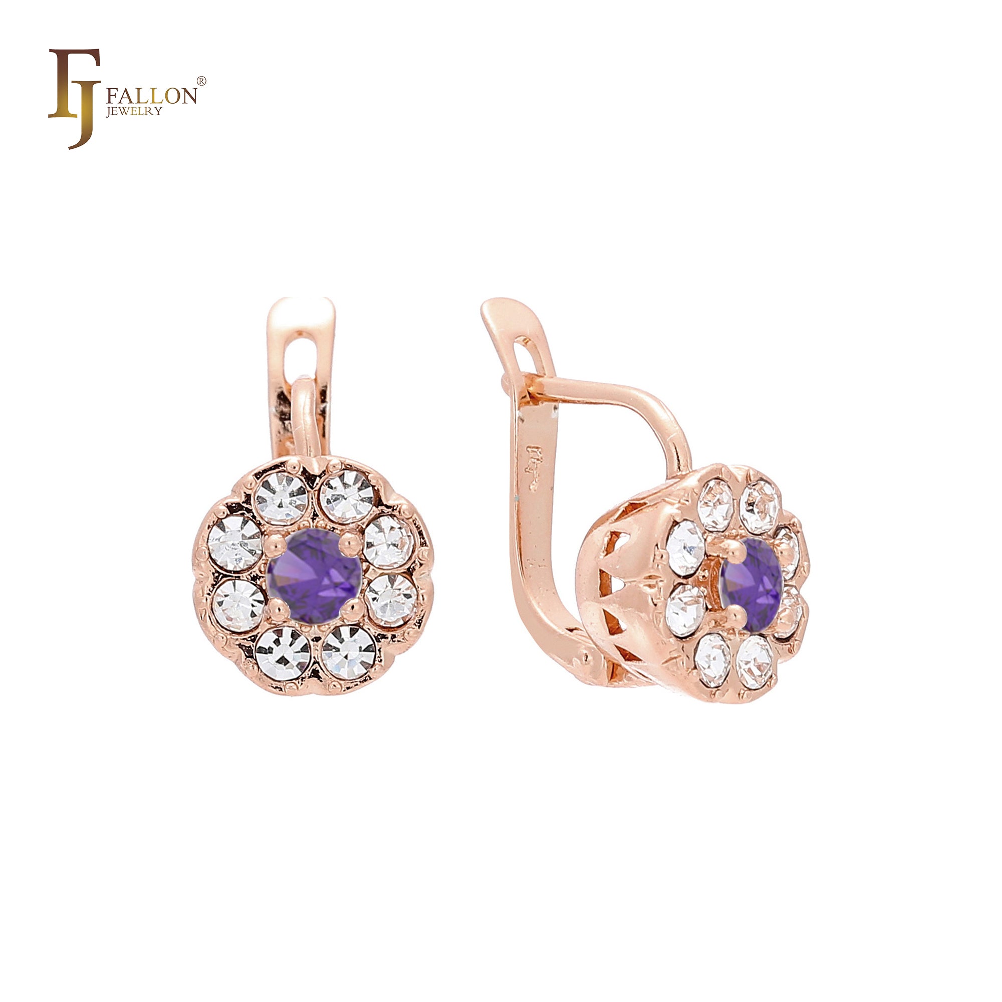 Aretes de racimo en Oro de 14K, Oro Rosa, baño de dos colores