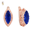 .FJ Oval Horse Eye Marquise shape CZ Earrings for Women Red Blue Green CZ
