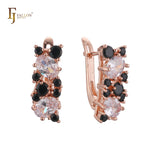 .Роскошные серьги Colorful Cluster CZ, покрытые 14-каратным золотом, розовым золотом.