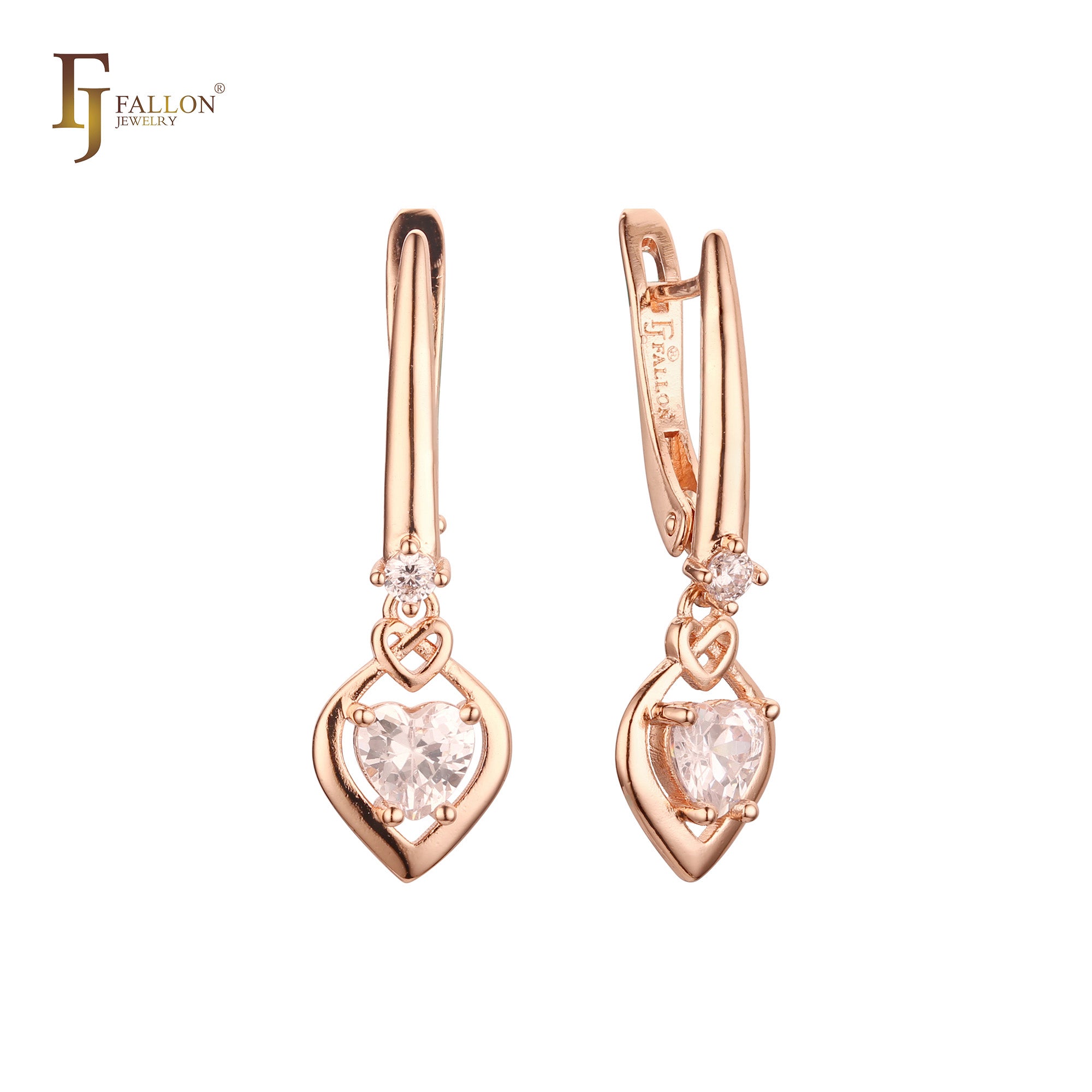 Earrings in Rose Gold, two tone plating colors
