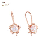 Серьги-крючки из проволоки из Красное золото 585 пробы с двухцветным покрытием