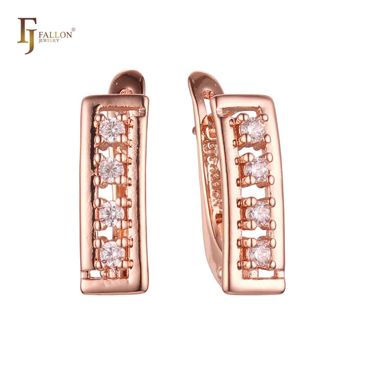 Earrings in 14K Gold, Rose Gold, two tone plating colors