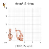 Gold-Plated Treble Clef Russian Lock Earrings with CZ – Music Note Inspired Jewelry