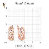 Gold-Plated Russian Lock Earrings with Twisted Design and CZ Accents – Elegant Hoop Style