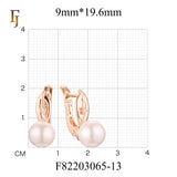 Gold-Plated Russian Lock Earrings with Simulated Pearl and CZ Accent – Classic Drop Earrings