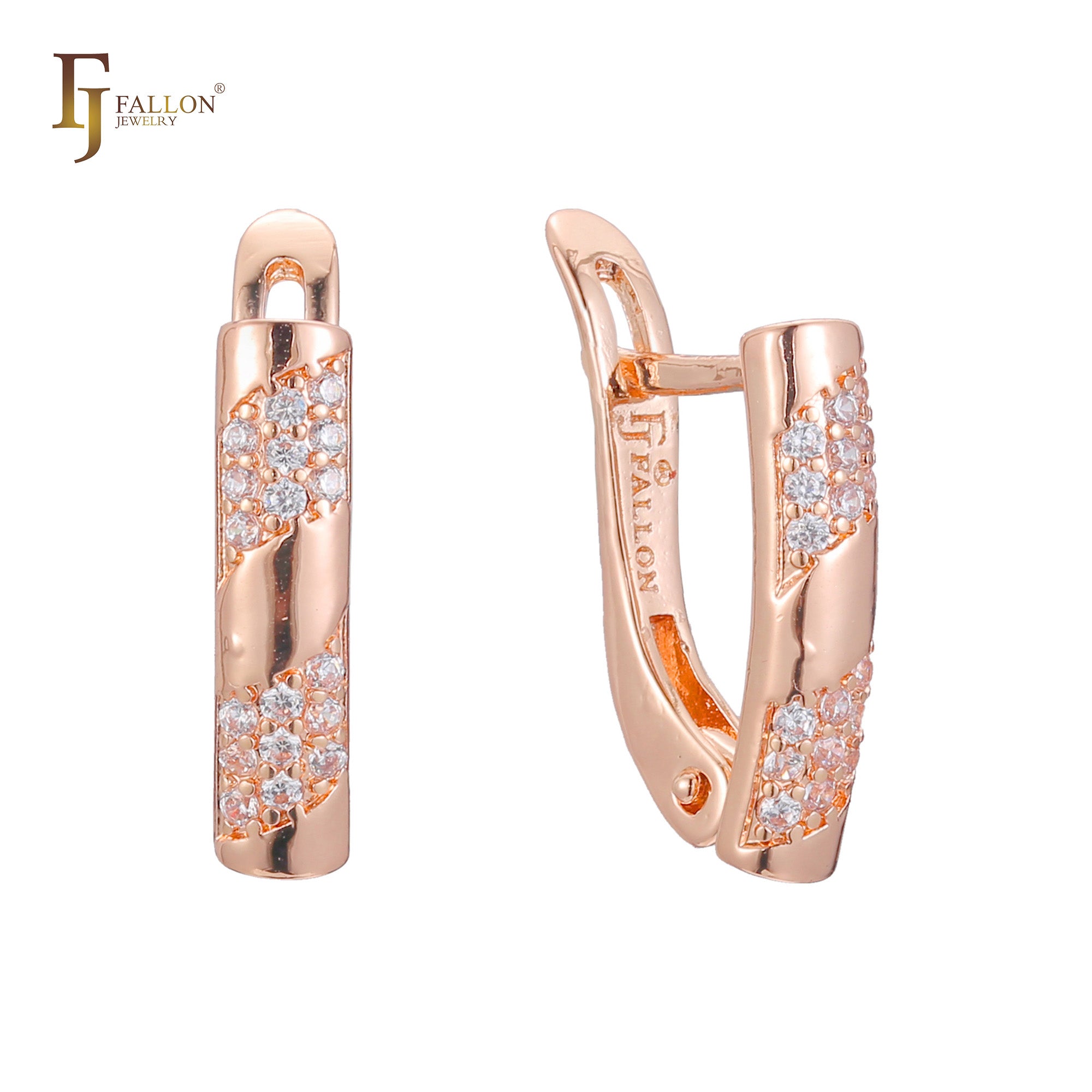 Earrings in 14K Gold, Rose Gold, two tone plating colors