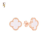 🔥 Lucky black clover Rose Gold stud earrings