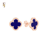 🔥 Lucky black clover Rose Gold stud earrings