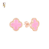 🔥 Lucky black clover Rose Gold stud earrings