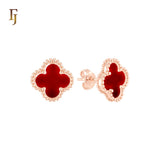 🔥 Lucky black clover Rose Gold stud earrings