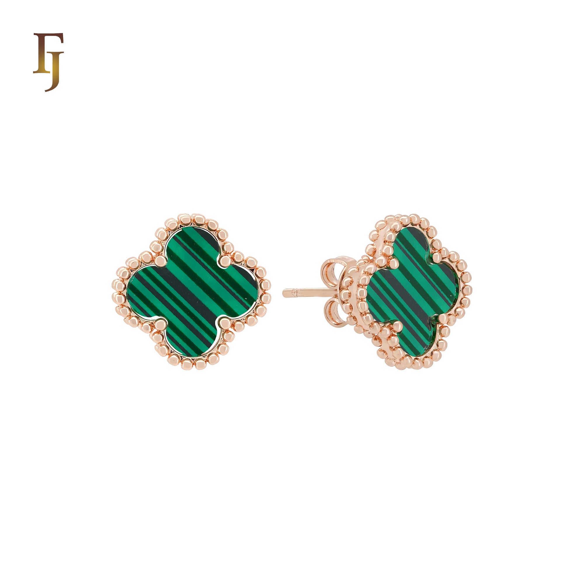 🔥 Lucky black clover Rose Gold stud earrings