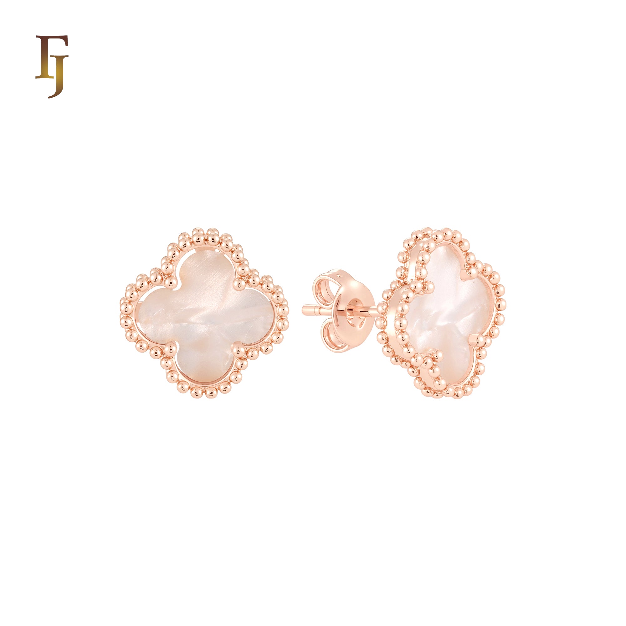 🔥 Lucky black clover Rose Gold stud earrings