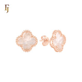 🔥 Lucky black clover Rose Gold stud earrings