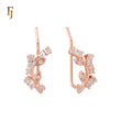 Crawler of Marquise flower white CZs Rose Gold Ear Climber