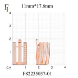 Rose Gold Triple Bar Earrings with Clear CZ – Modern Vertical Russian Lock Earrings for Women