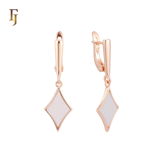 Painted black rhombus Star Rose Gold Russian Lock Earrings