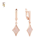 Painted black rhombus Star Rose Gold Russian Lock Earrings