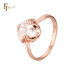 Anillos Solitario triángulo piedra en Oro de 14K, baño de Oro Rosa colores