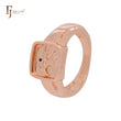 Anillos de moda de oro rosa con sello de ojos de circonita cúbica negra de águila